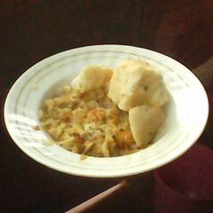 A picture of Traditional ugali and fried cabbage.