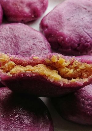 Hình của món [Malai Kuih] Bánh nếp khoai tím nhân đậu xanh.