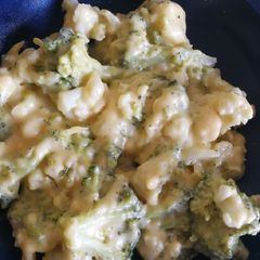 A picture of Cheesy Broccoli and Cauliflower.