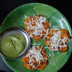A picture of Leftover rice veggie pancake.