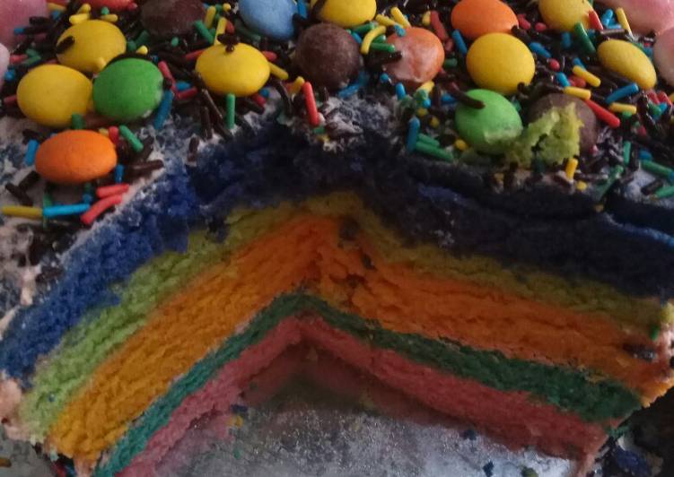 Rainbow Cake Kukus anti gagal