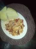 Ugali and fried eggs