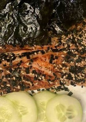 Foto de Salmão com Soja e Mel na airfryer