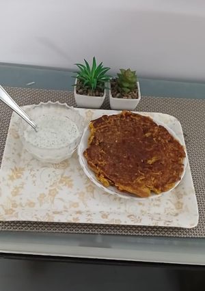 A picture of Soya flour chilla with mint raita.