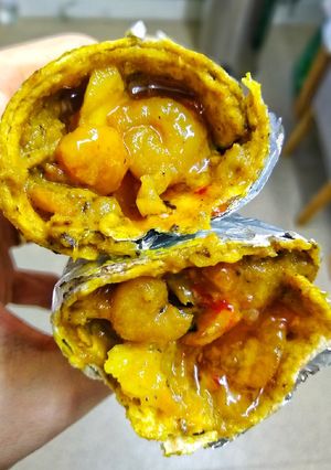 A picture of Prawn & Potato Curry Wrap.