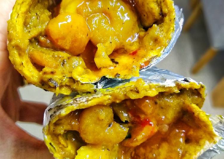 Easiest Way to Prepare Recipe of Prawn &amp; Potato Curry Wrap