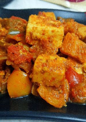 A picture of Kadhai Paneer my style.