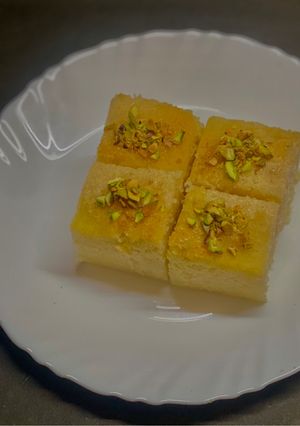 A picture of Sevani or Turkish style Semolina Cake.
