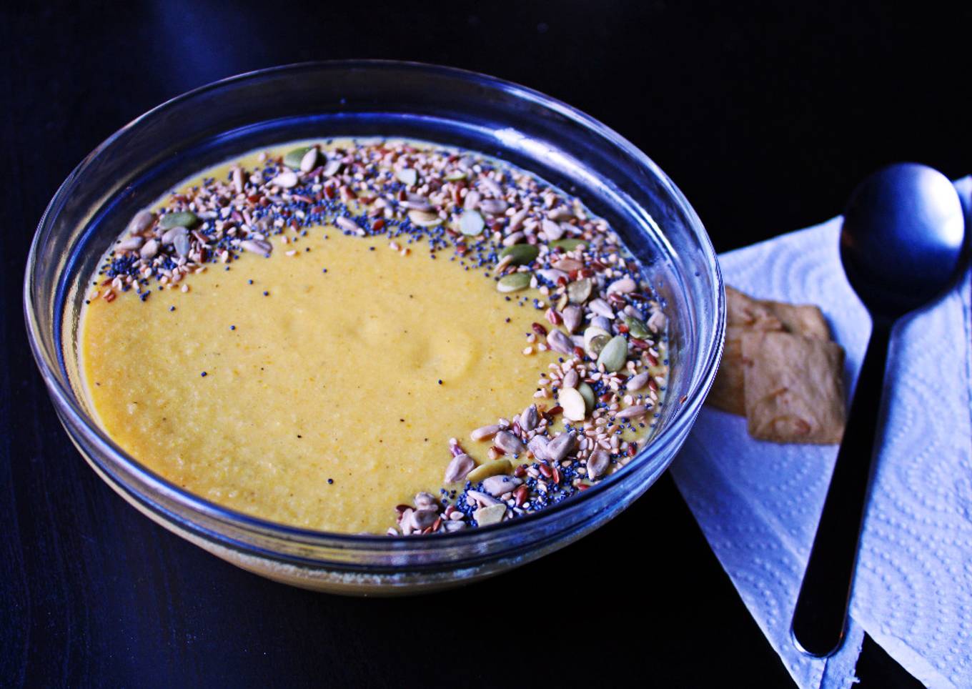 Crema de verduras y garbanzos al curry
