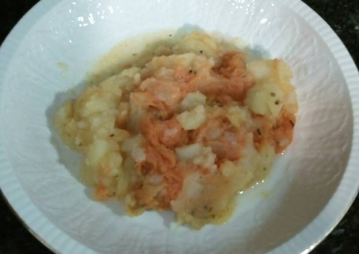 Calabaza roja y patata al vapor