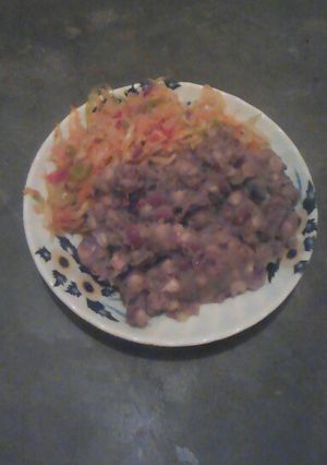 A picture of Mukimwa with cabbage.
