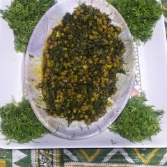 A picture of Dill bhaji sprouted moong sabji.