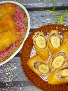 Foto resep Roti tawar gulung isi pisang coklat