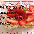 Milhojas de Canelón con Nata y Fresas
