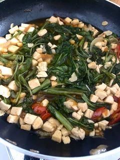 Foto resep Cah kangkung topping tahu