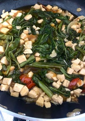 Foto resep Cah kangkung topping tahu