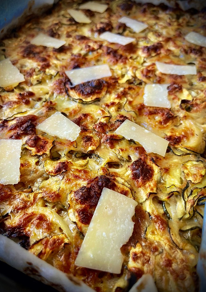 Una foto de Scarpaccia —tarta toscana de calabacín—