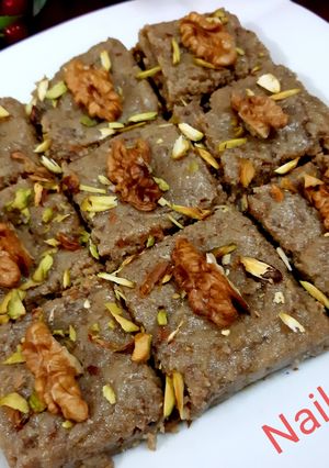 A picture of Akhrot ka Halw.