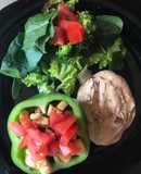Pimientos luxury con ensalada y deep de chipotle