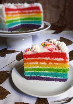 Foto resep Steamed Rainbow Cake Super Lembut