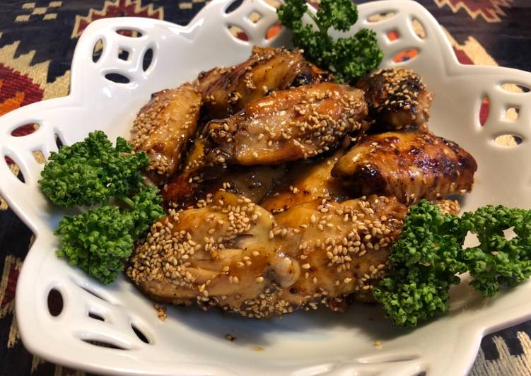 Recipe of Quick Japanese Teriyaki Chicken with pepper and sesame