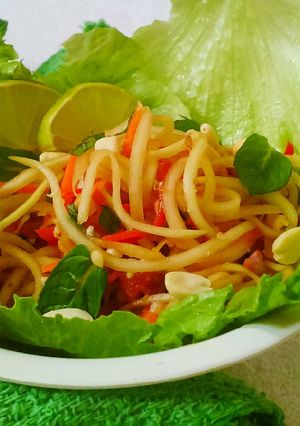 A picture of Spicy Raw Papaya Salad.