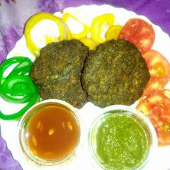 Spinach kabab colour full A picture of Spinach kabab colour full.
