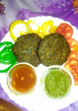 A picture of Spinach kabab colour full.
