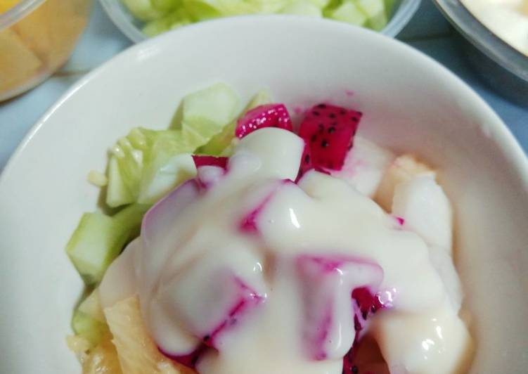 Resep Salad buah mayonaise🍍 🍐 🍓 Super Lezat