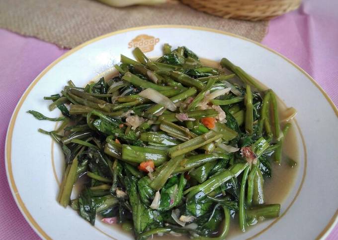 Mudah Banget Masakan Resep Tumis Kangkung Kecombrang Bumbu Terasi