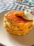 Pancake japonés estilo soufflé saludable