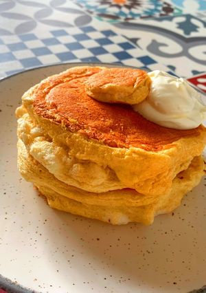 Una foto de Pancake japonés estilo soufflé saludable