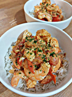 Une photo de Crevettes curry coco