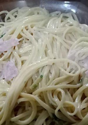 Una foto de Fideos con crema