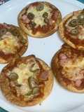 Pizza minis, masa hojaldre