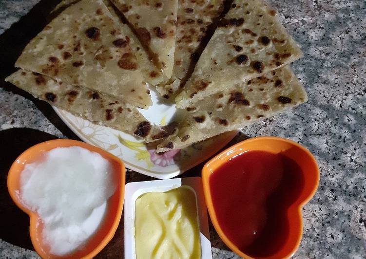 Quick aalu paneer paratha