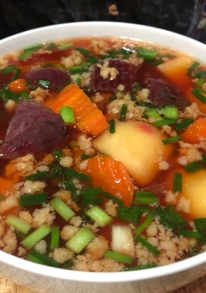 Hình của món Canh súp thịt bằm.