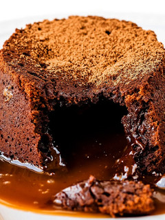 Una foto de Volcán de dulce de leche y chocolate