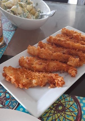 Una foto de Congrio frito en panko
