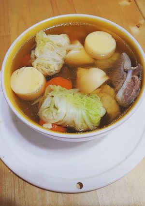 รูปของ แกงจืดผักกาดขาวม้วน (กระดูกอ่อน + เต้าหู้ไข่)