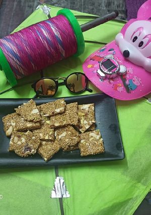 A picture of Till dry fruit chikki.