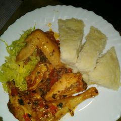 A picture of Wet fry kienyeji chicken.
