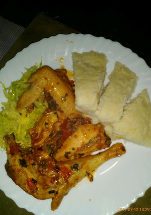 A picture of Wet fry kienyeji chicken.
