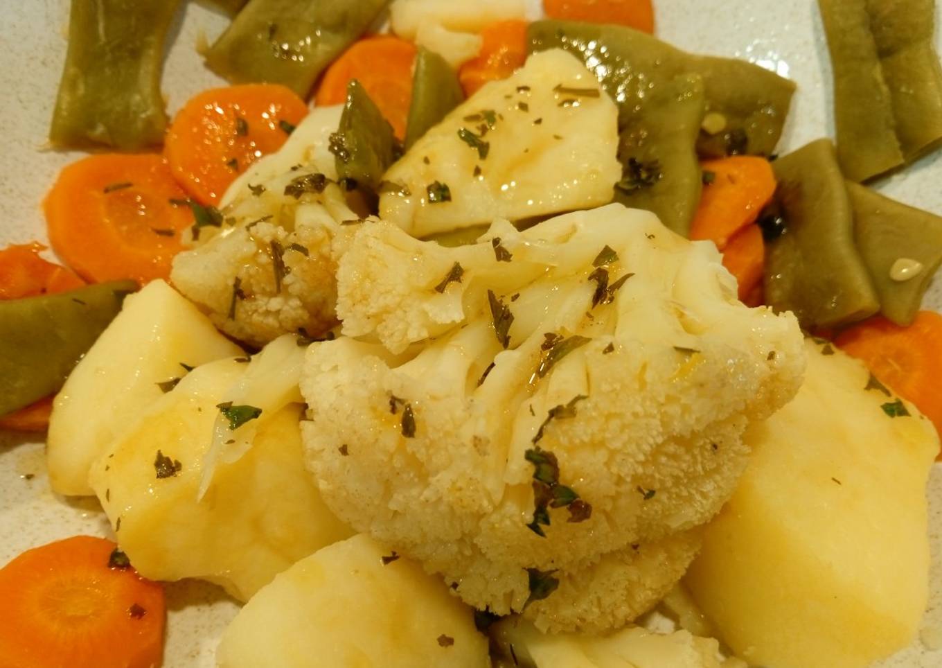 Verduras al vapor con aliño