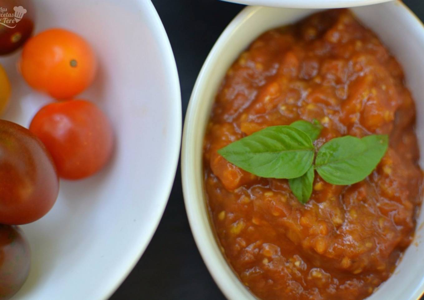 Salsa dulce de tomates cherry