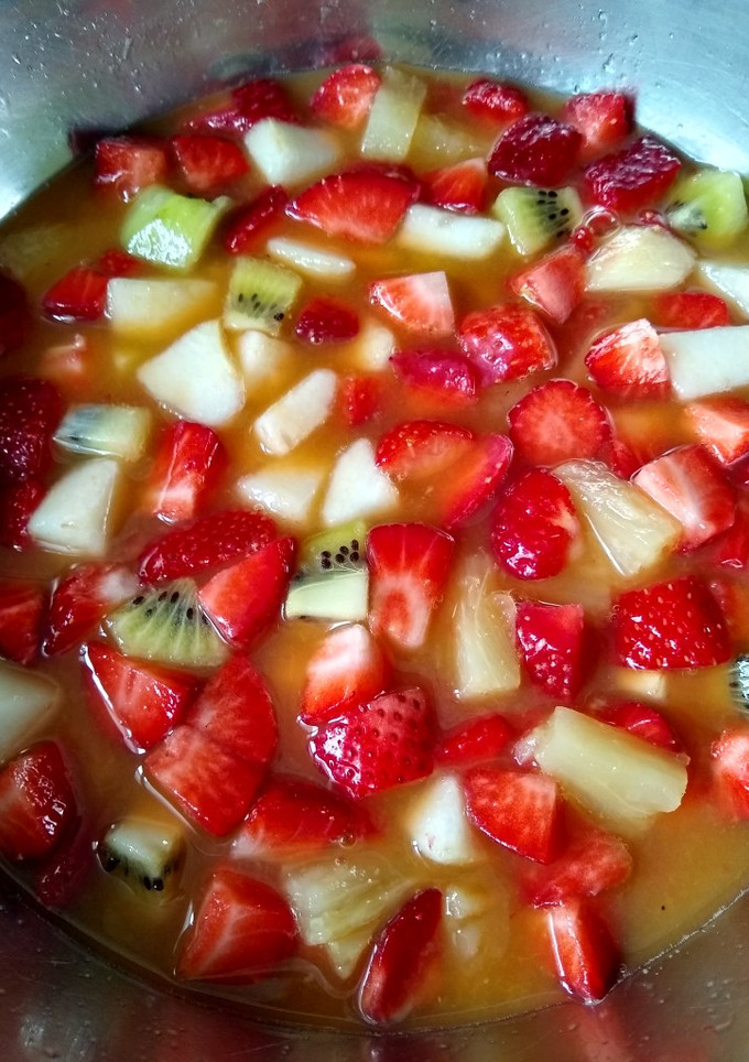 Una foto de Macedonia de frutas