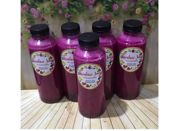Langkah Mudah untuk Menyiapkan Diet Juice Cherry Pomegranate Pear Apple Grape Dragon Fruit, Enak Banget