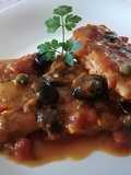 Pesce Spatola con Pomodorini Freschi, Olive Nere e Capperi
