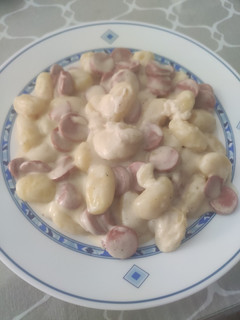 Una foto de Ñoquis a la carbonara