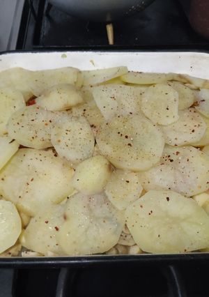 Una foto de Lasagna de papa y hongos